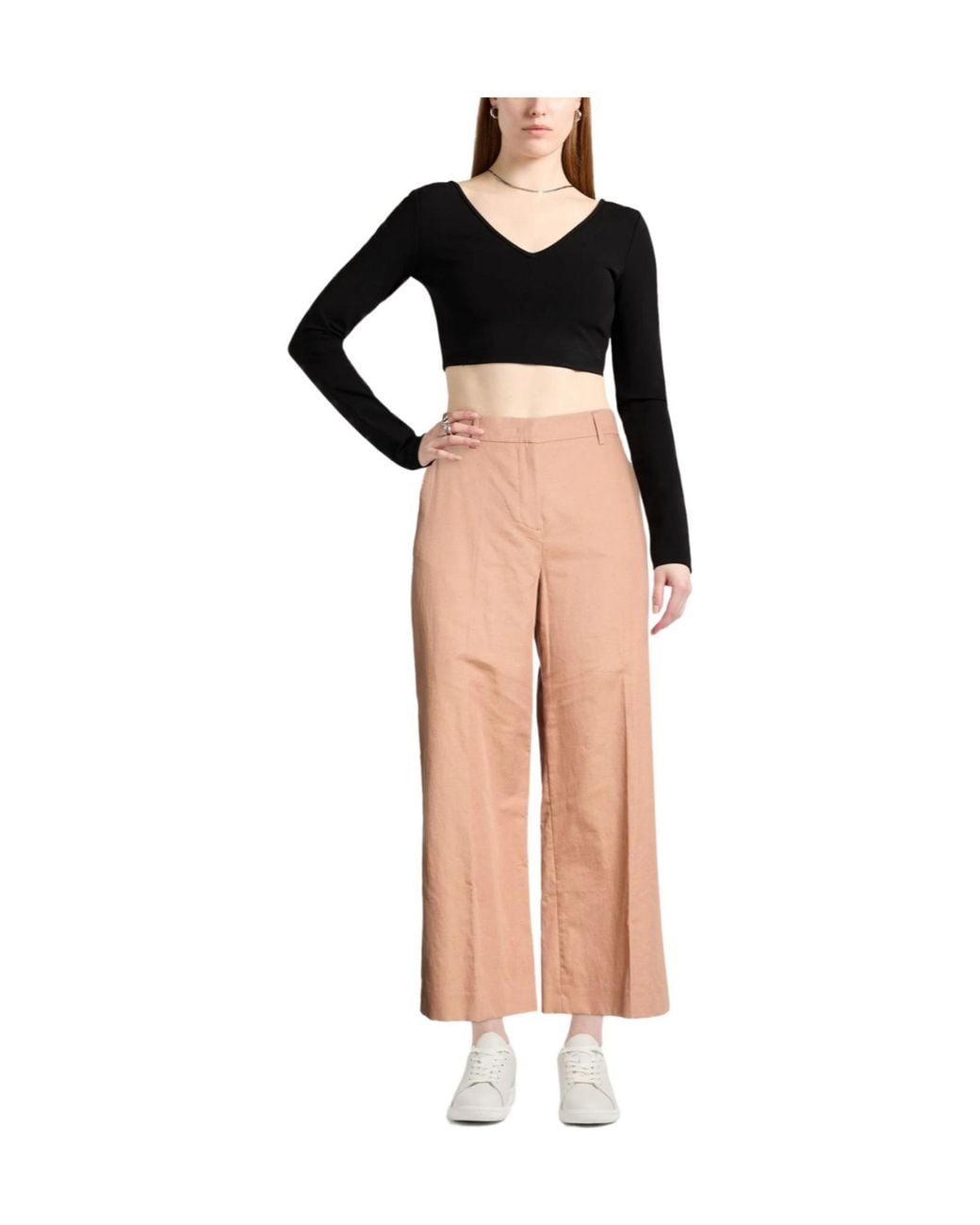 Weekend by Maxmara Pink Loose Solid-Color Trousers