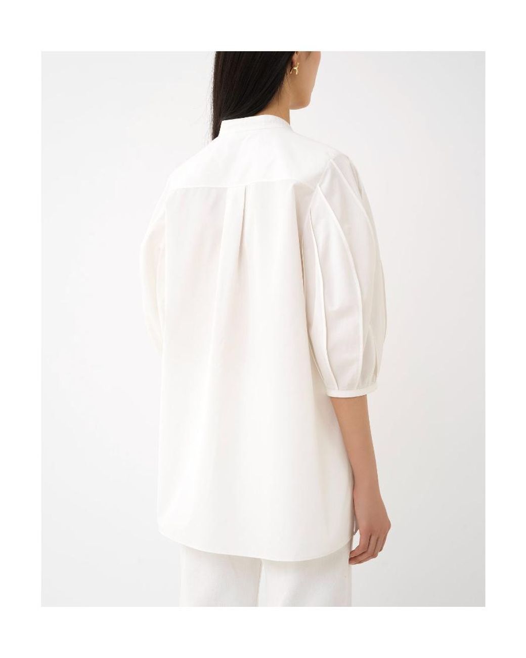 Chloé White Chloé Tie-Detailed Tunic Shirt