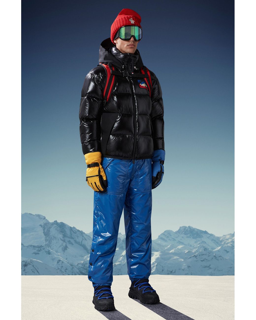 Moncler Black Grenoble Logo Patch Padded Down Jacket for men