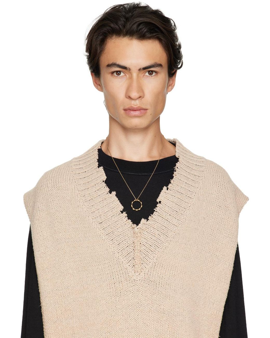 Maison Margiela White Timeless Ring Necklace for men