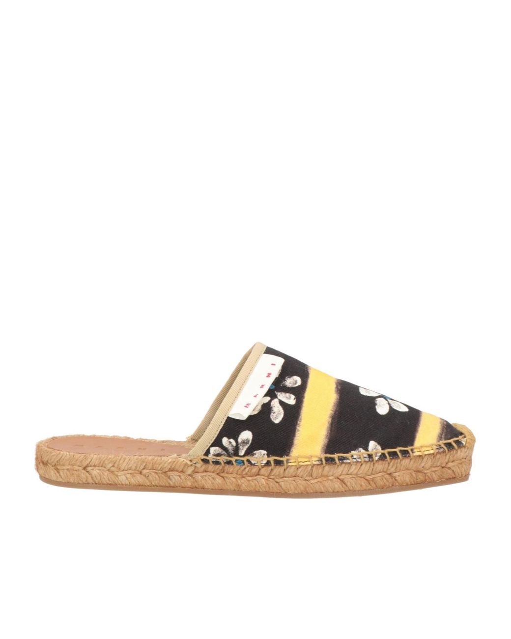 Marni Natural Floral Canvas Hemp Sole Sandals