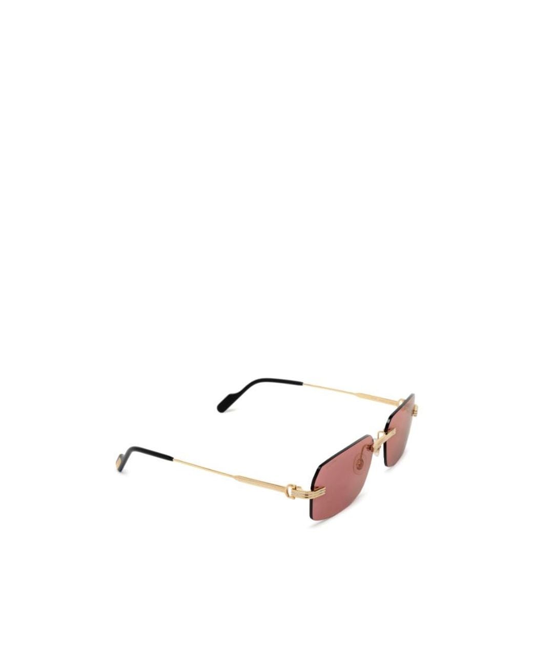 Cartier Pink Rectangular Frame Sunglasses for men