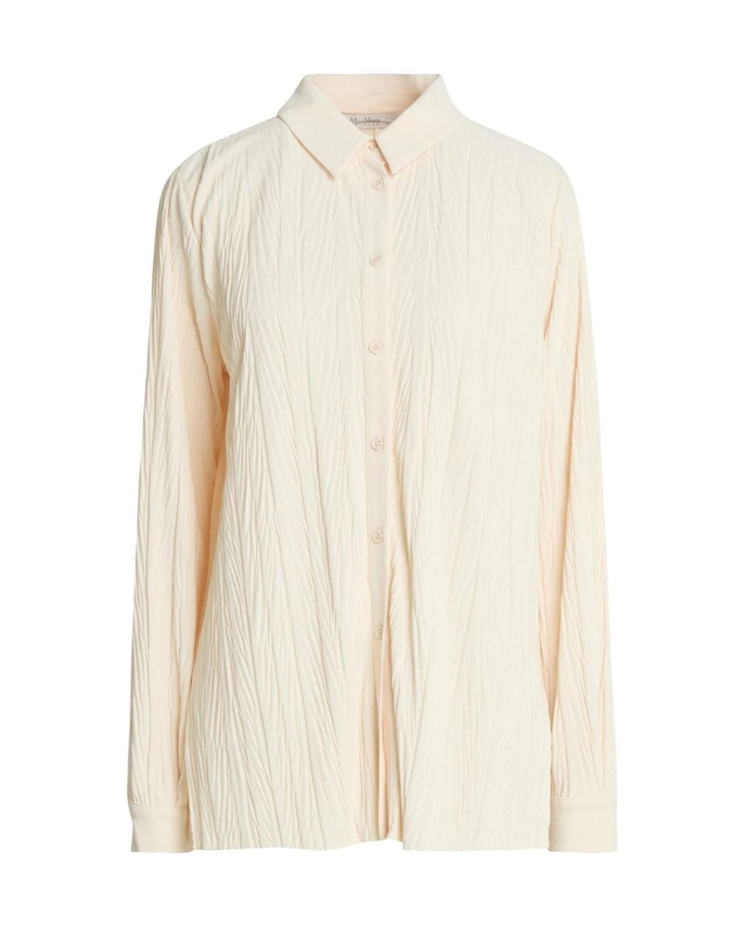 Max Mara White Solid-Color Long-Sleeved Shirt