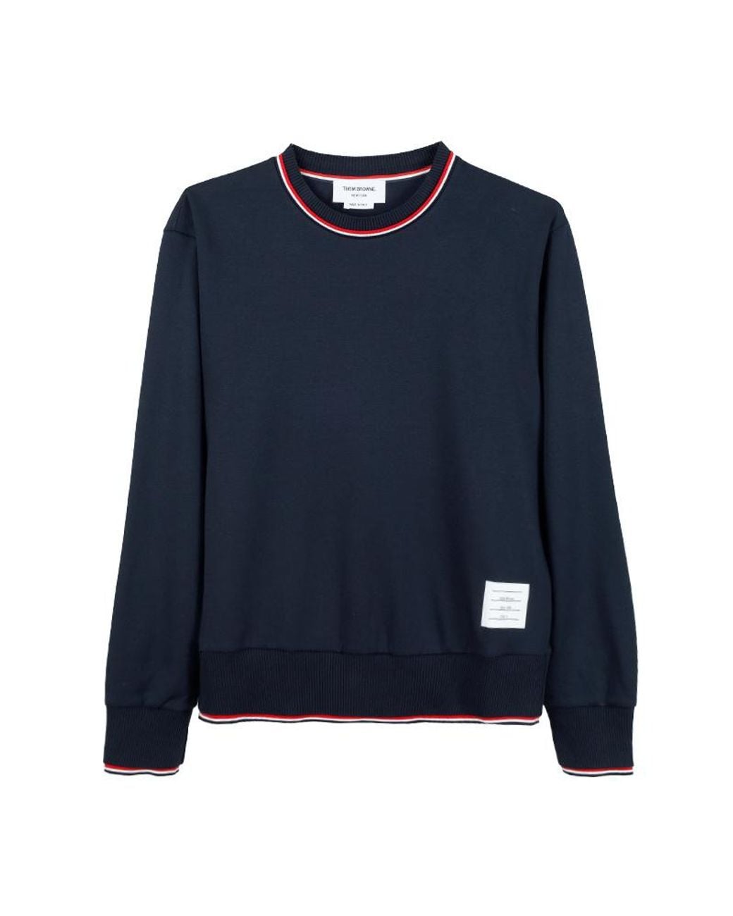 Thom Browne Blue Long-Sleeved Crewneck Sweater for men