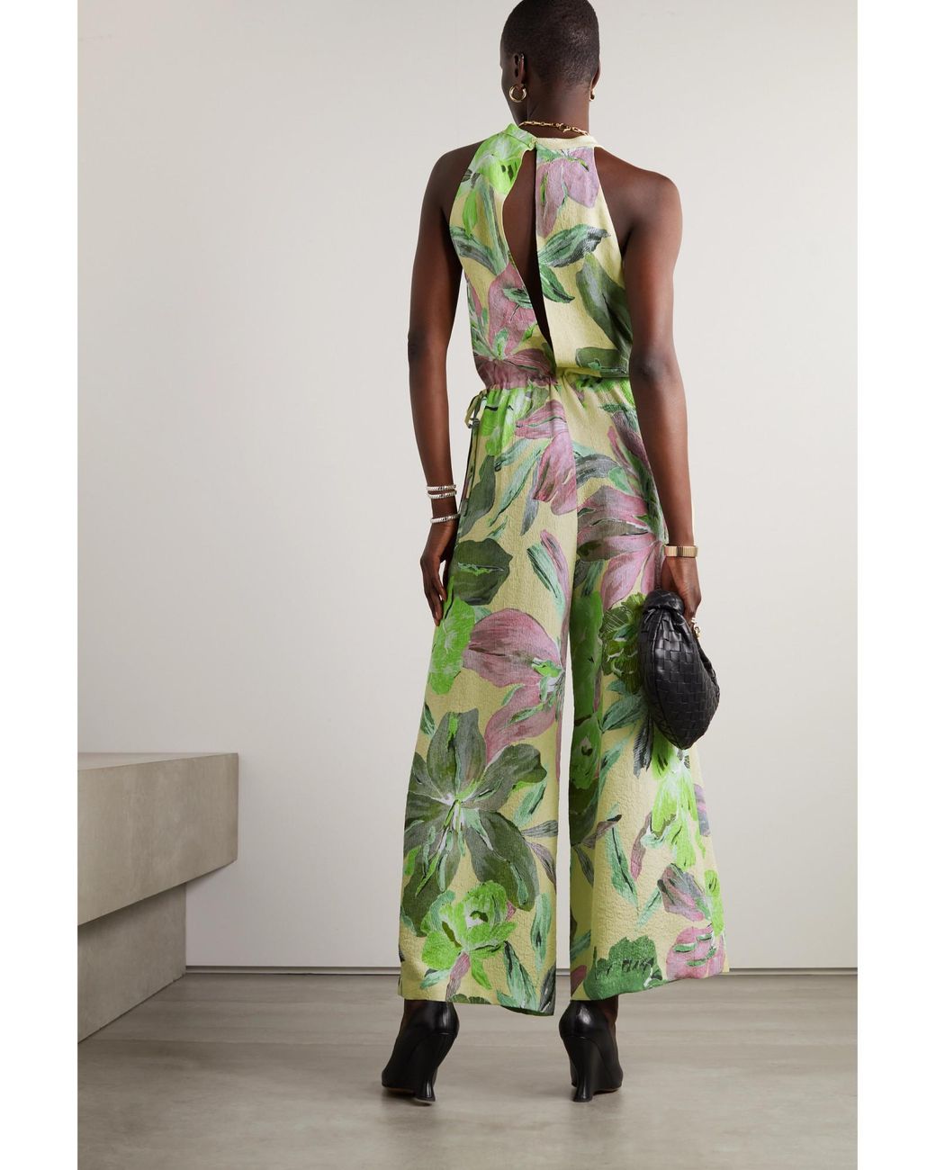 Dries Van Noten Green Floral Jumpsuit
