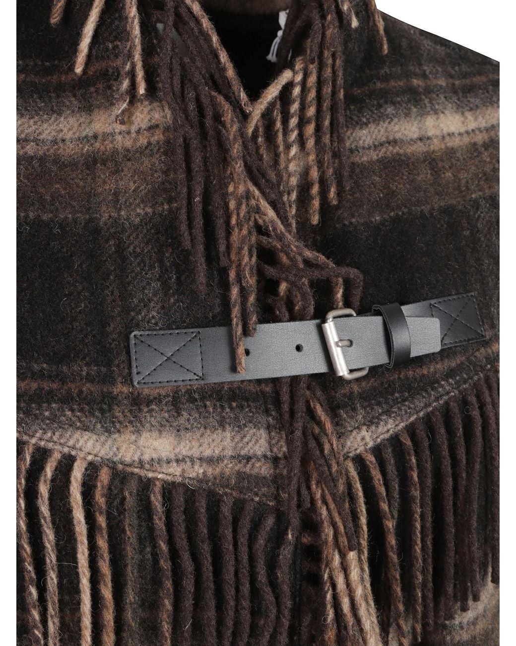 Isabel Marant Black Isabel Marant Étoile Checked Fringed Cape
