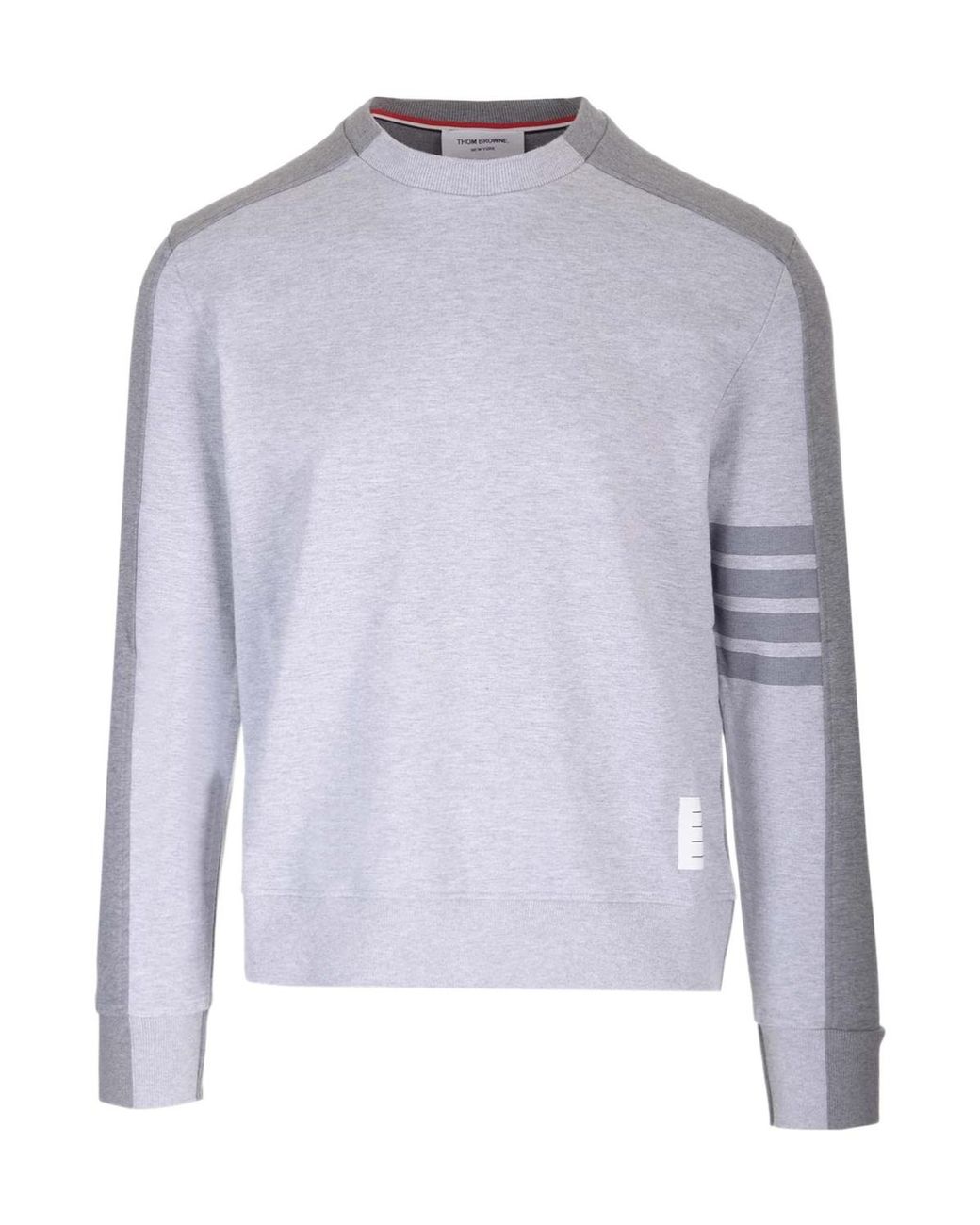 Thom Browne Blue 4-Bar Striped Crewneck Sweatshirt for men