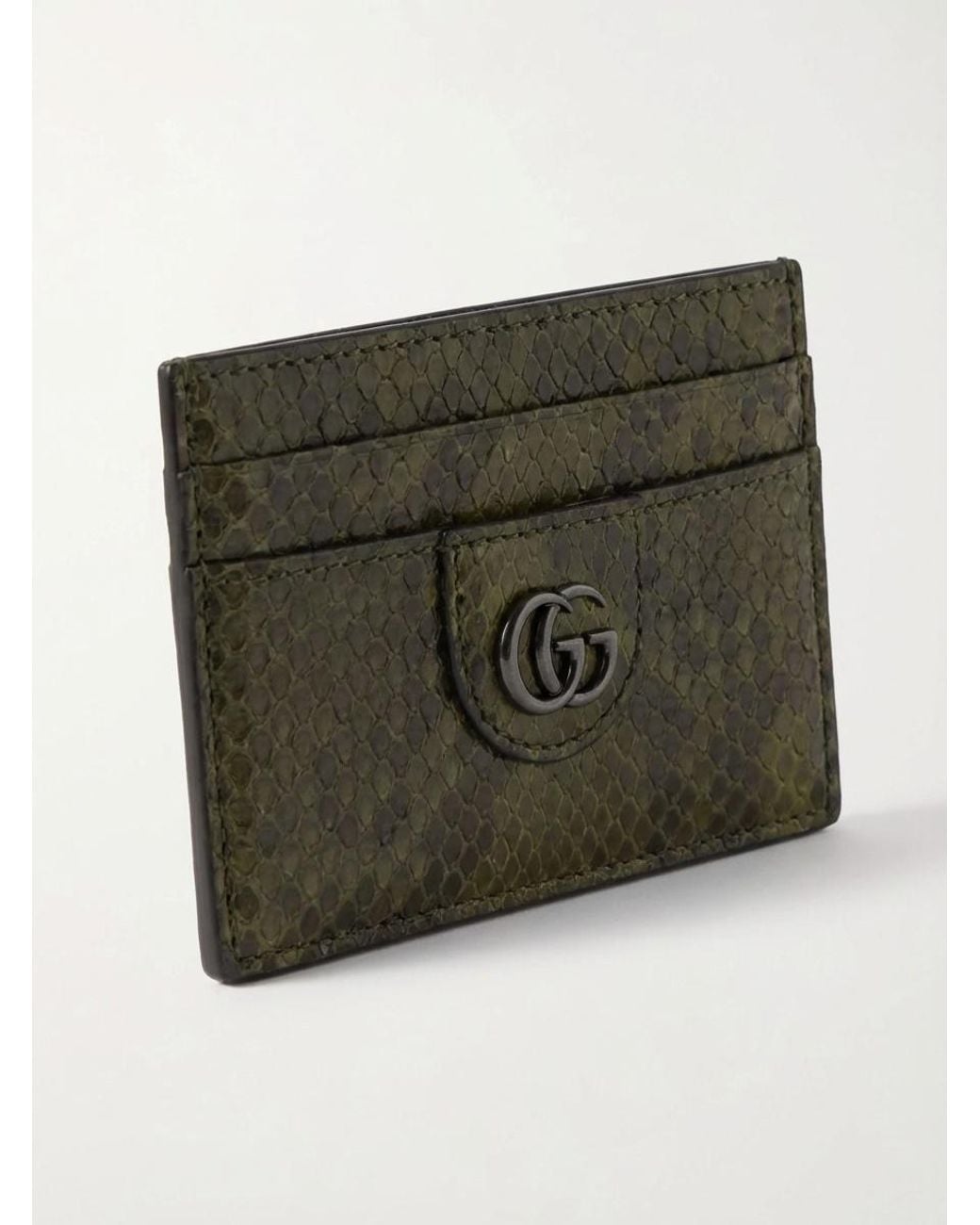 Gucci Green Python Card Case for men