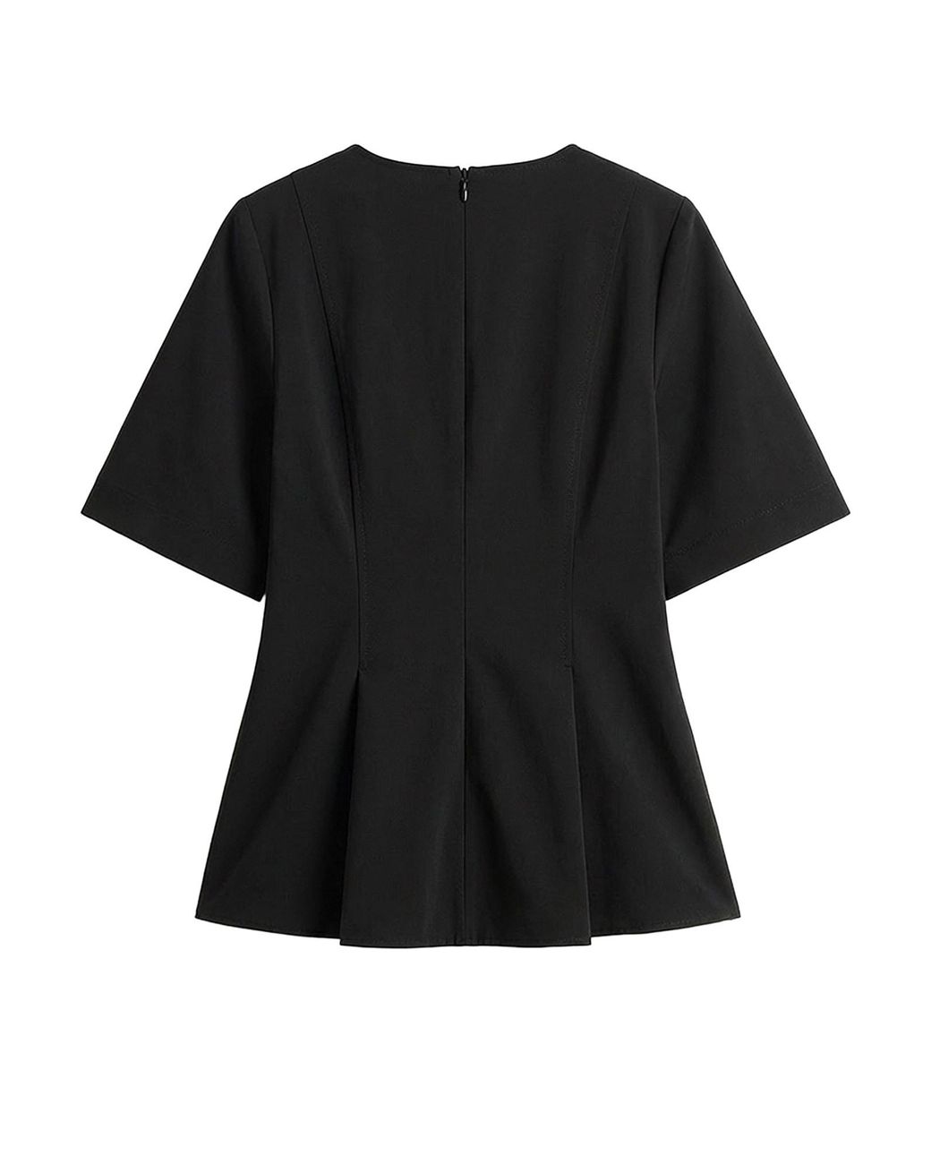 Totême Black Totême Pleated A-Line T-Shirt
