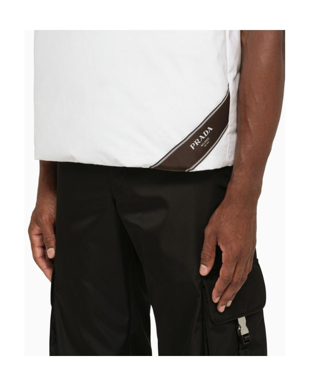 Prada White Cotton Down Tank Top for men