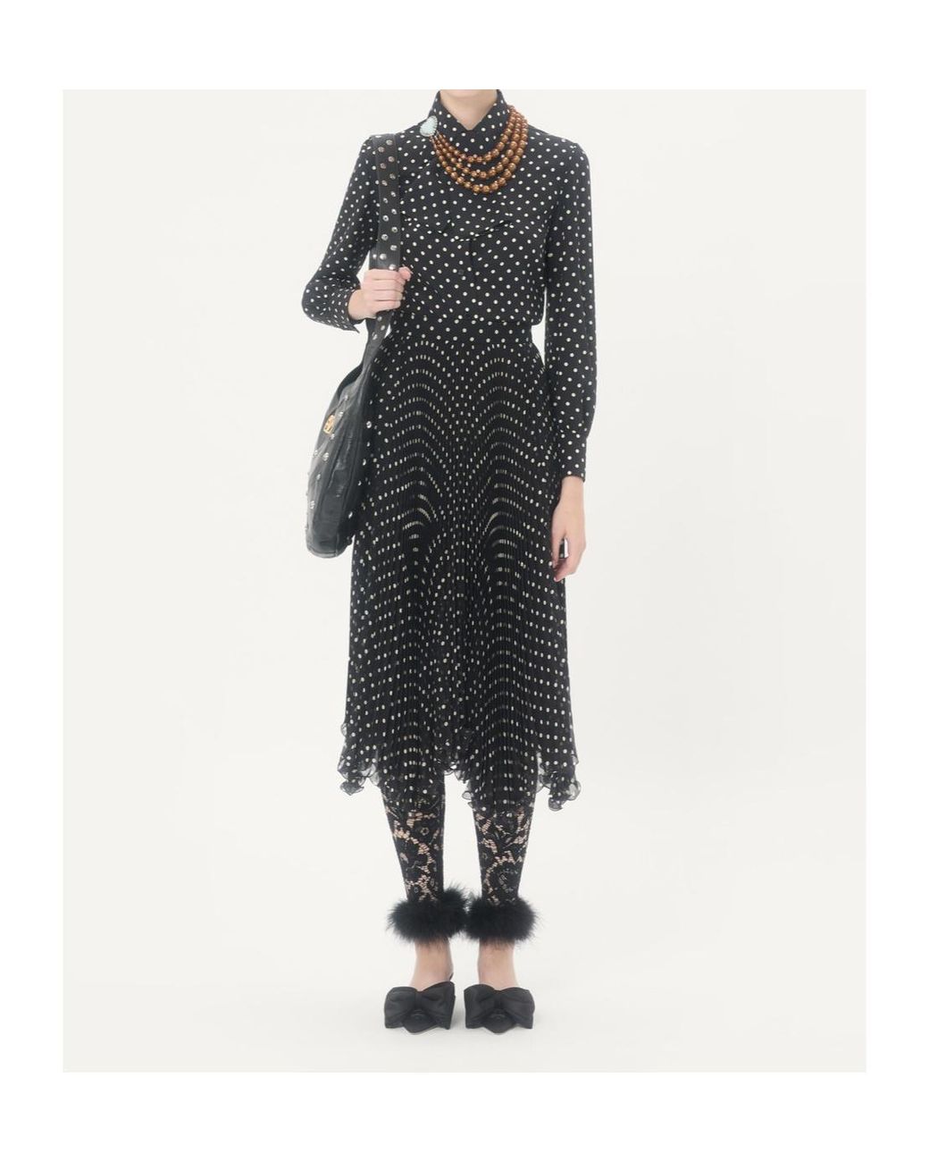 Valentino Black Polka Dot Printed Button-Up Shirt