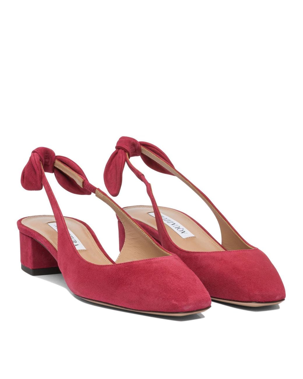 Aquazzura Red Bow-Tie Slingback Pumps
