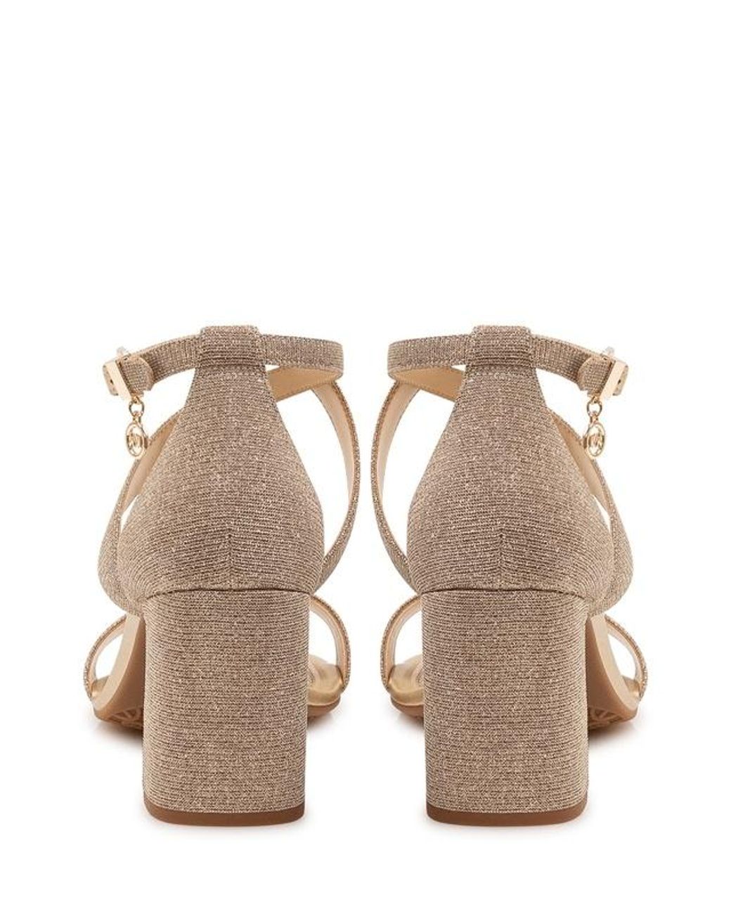 Michael Kors Metallic Michael Criss-Cross Heeled Sandals