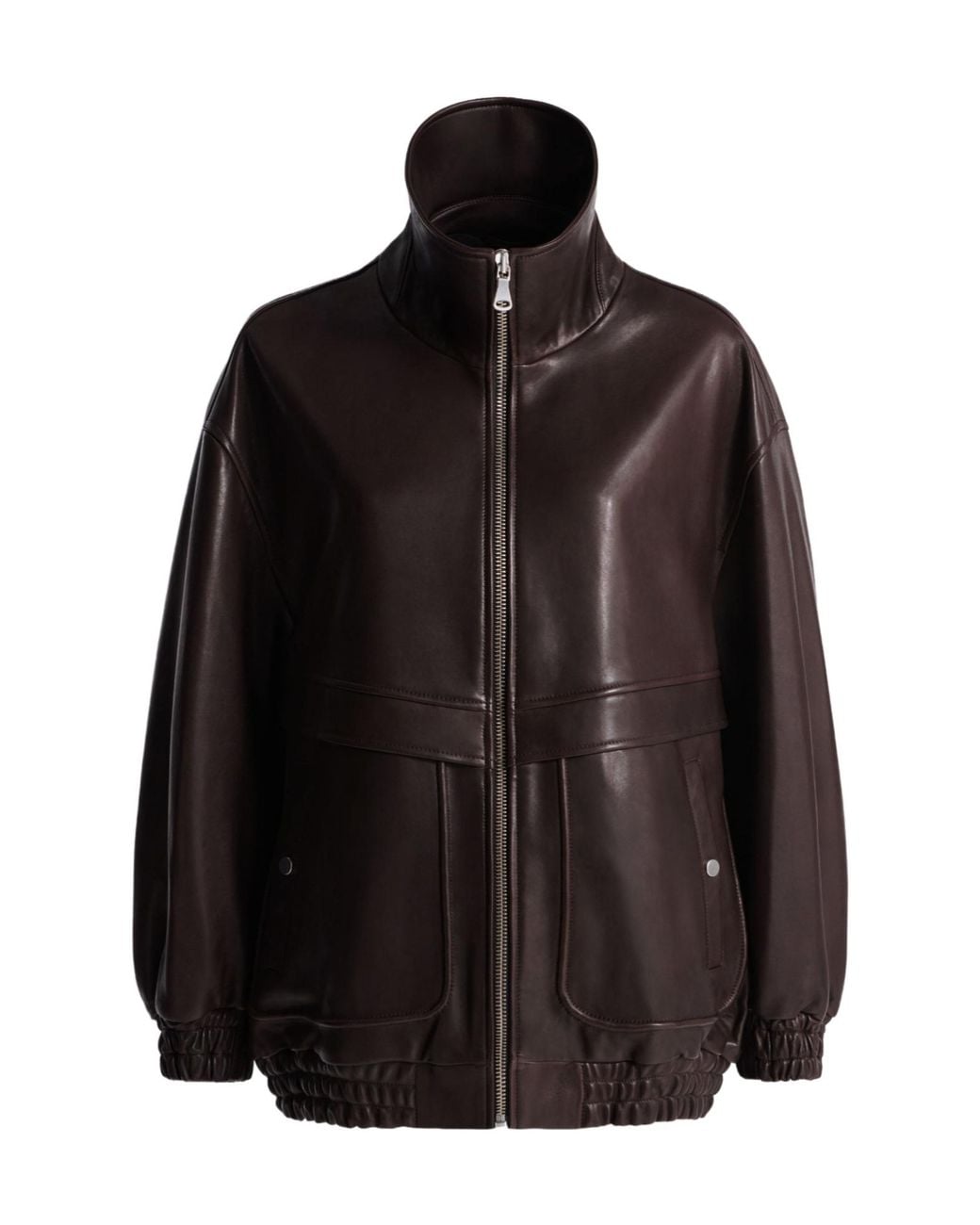 Nour Hammour Black Long-Sleeved Leather Jacket