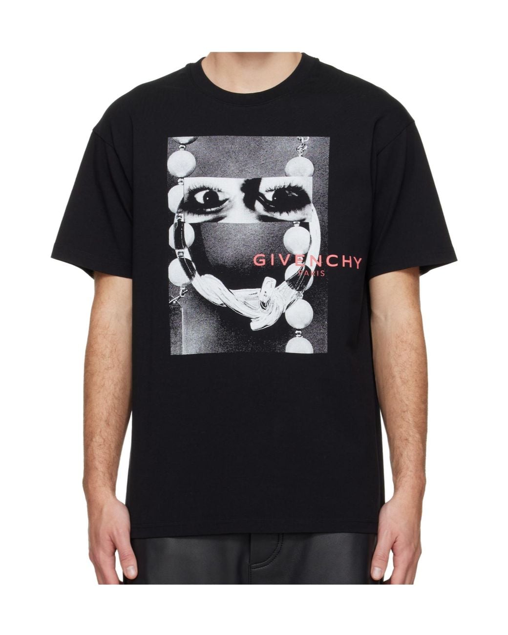 Givenchy Black Graphic Printed Crewneck T-Shirt for men