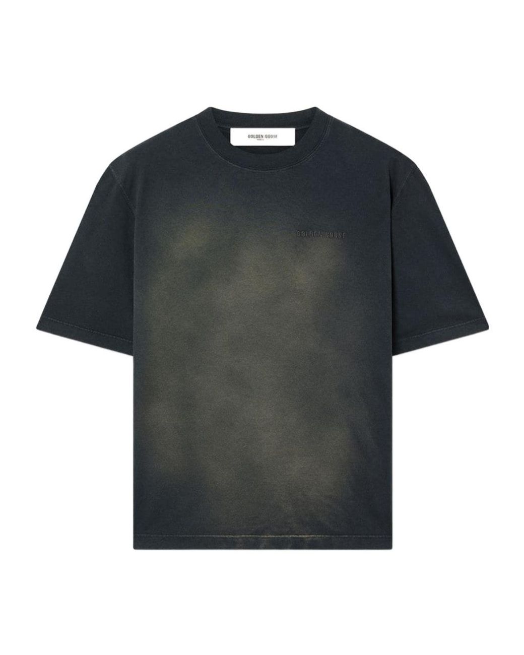 Golden Goose Deluxe Brand Black Vintage Effect Crewneck T-Shirt for men