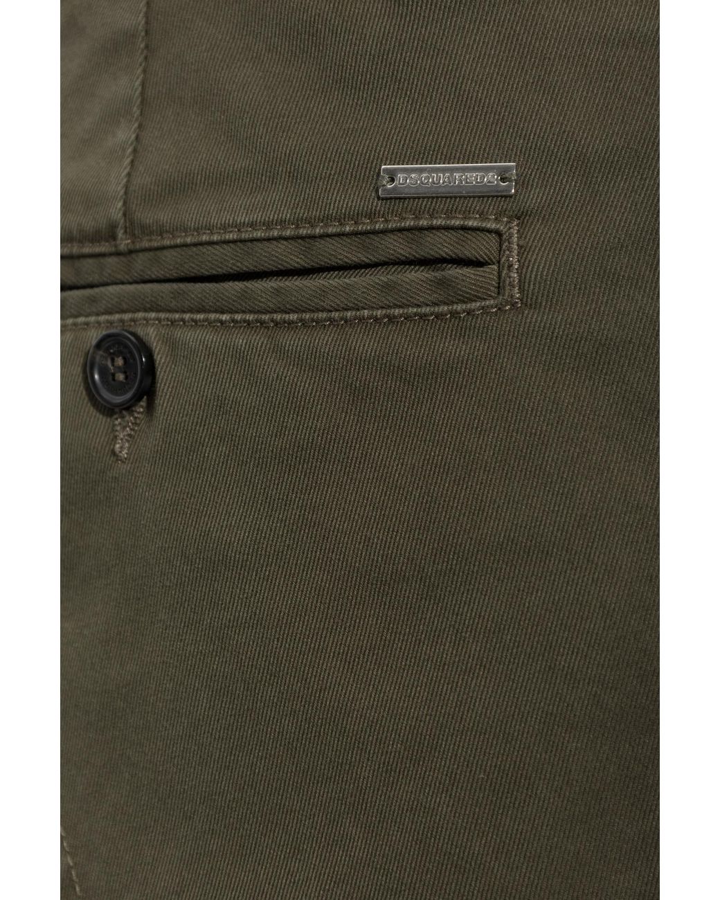 DSquared² Green Straight-Leg Chino Pants for men
