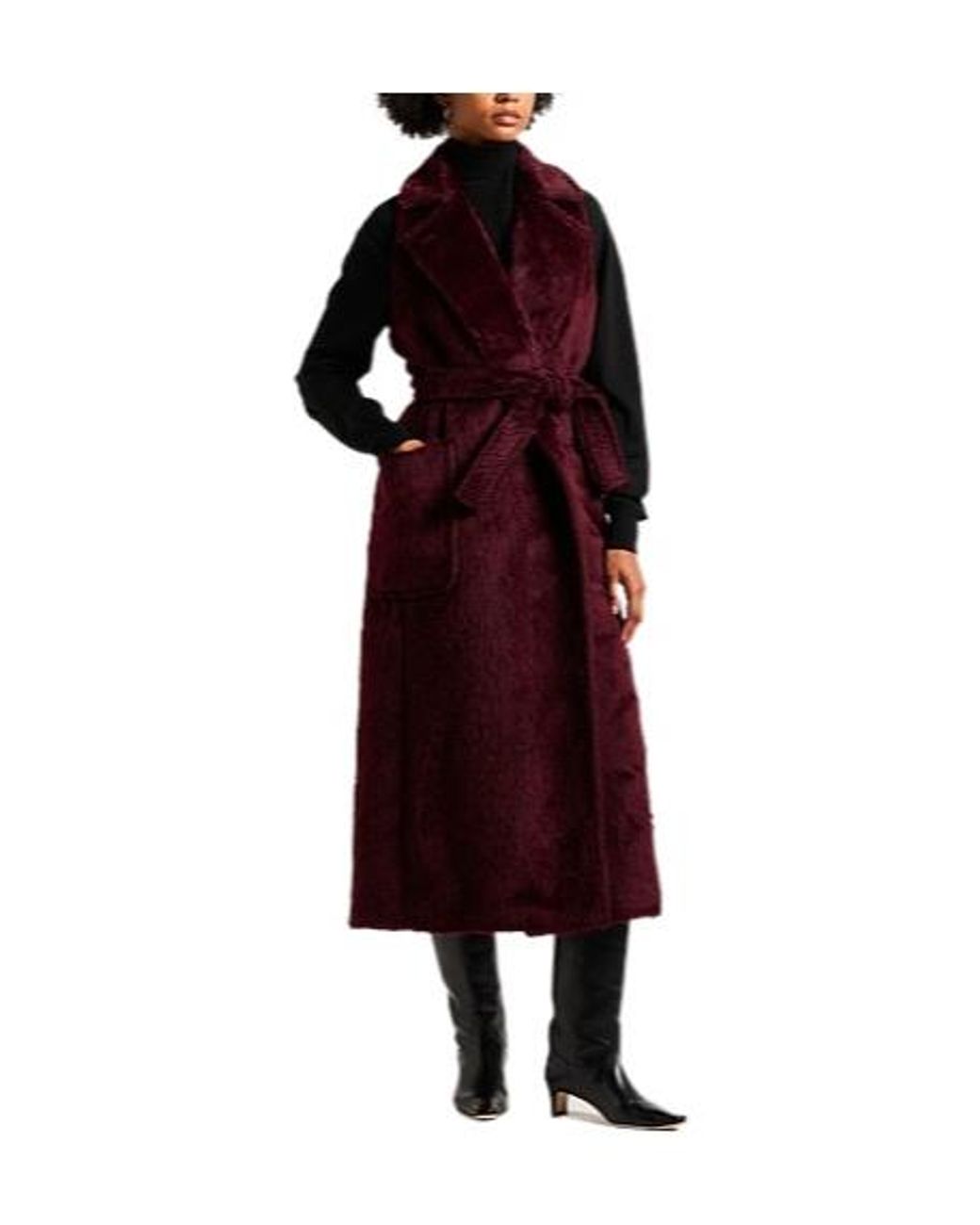 Max Mara Purple Sleeveless Wool Coat