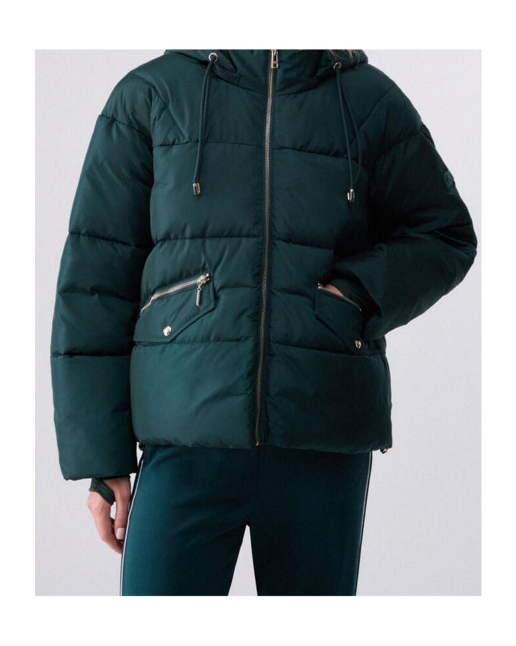 Liu Jo Green Short Hooded Padded Jacket
