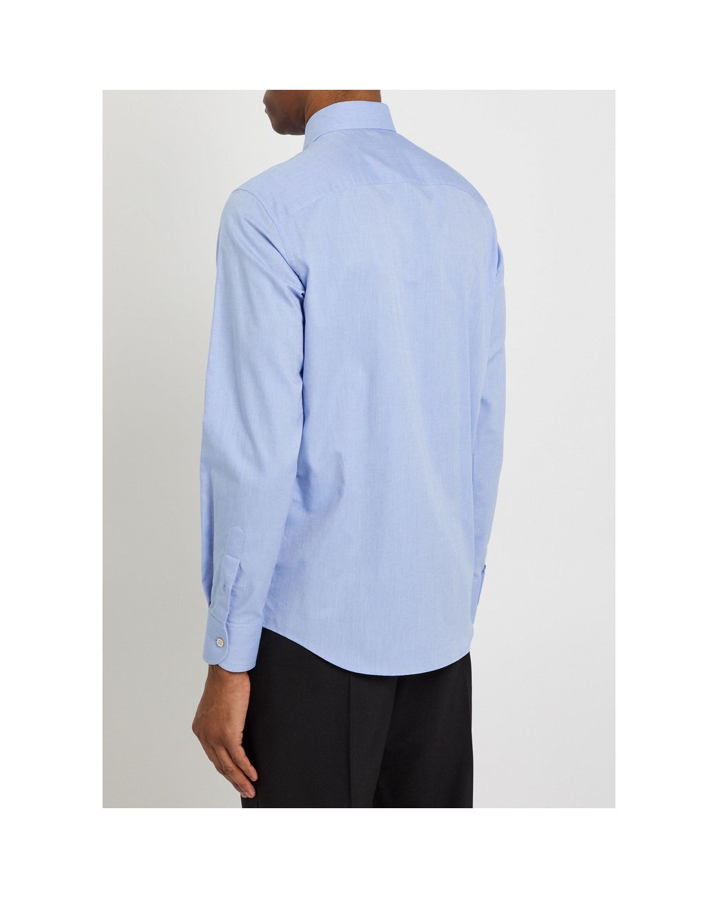 Valentino Blue Cotton Oxford Shirt for men