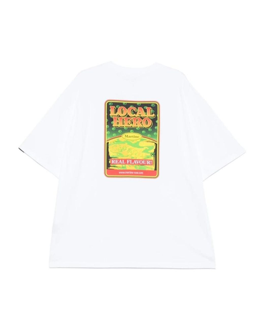 Martine Rose White Graphic Printed Crewneck T-Shirt for men