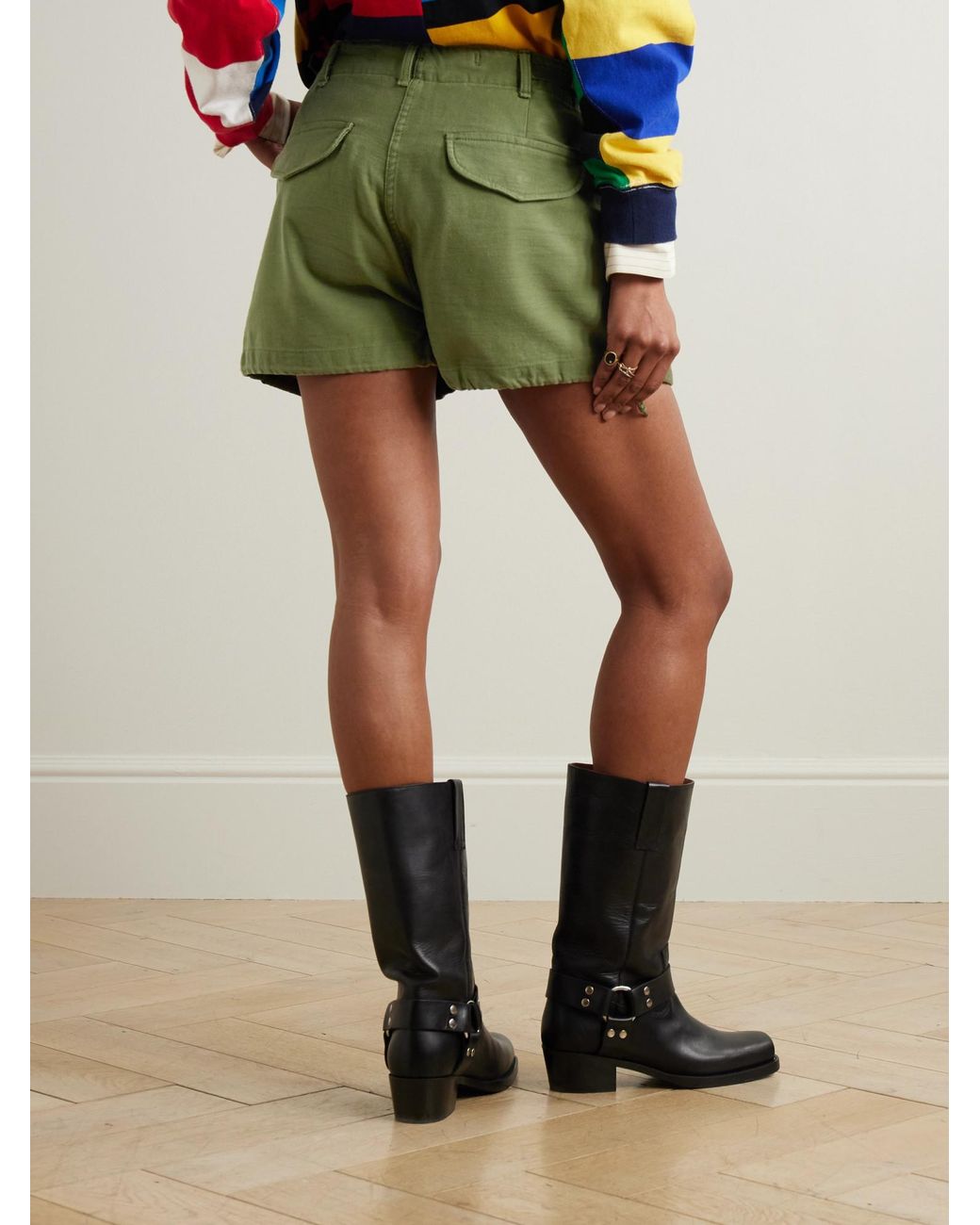 R13 Green Work Shorts