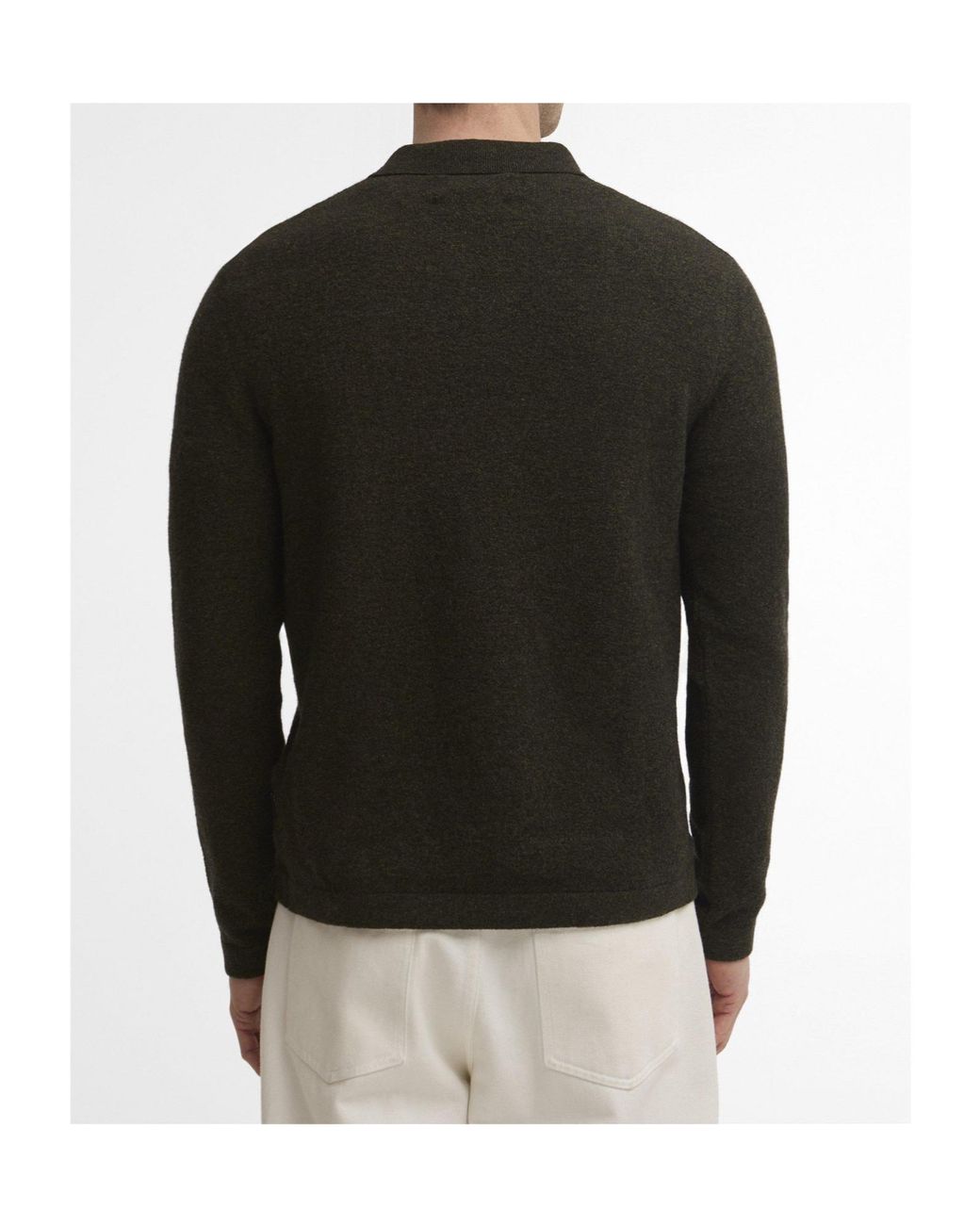 Barbour Black Zip Polo Knit Sweater for men
