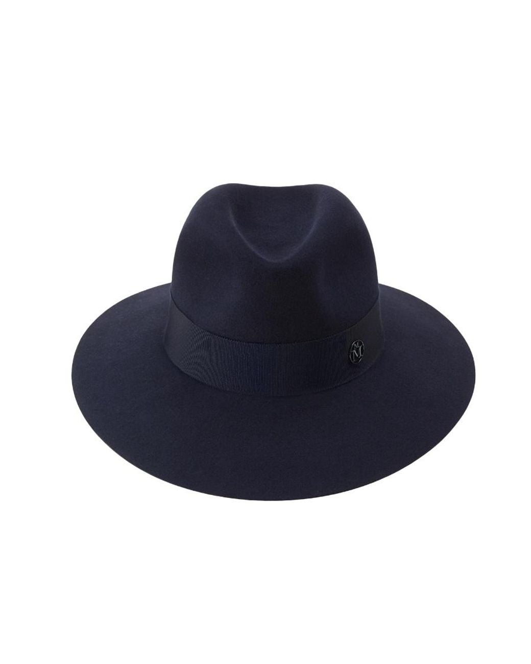 Maison Michel Blue Henrietta Logo Felt Hat