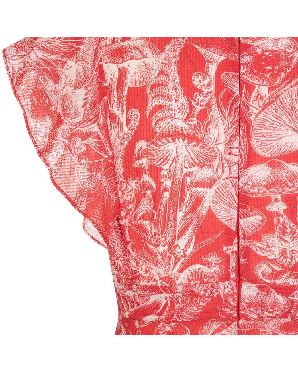 Stella McCartney Red Mushroom-Print Mini Dress