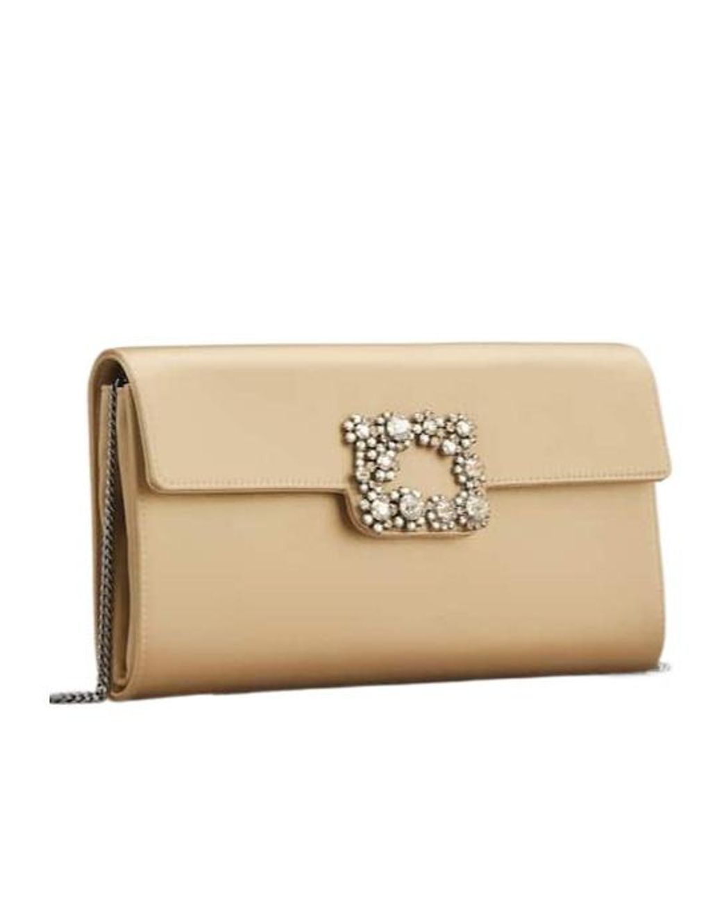 Roger Vivier Natural Efflorescence Embellished Satin Clutch Bag