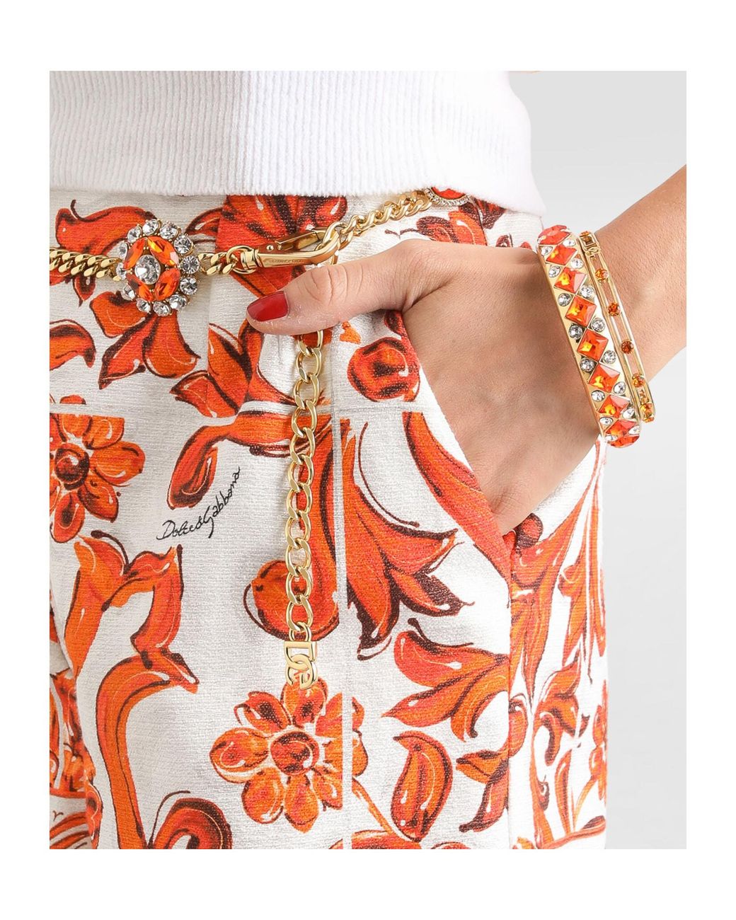Dolce & Gabbana Red Majolica Printed Shorts