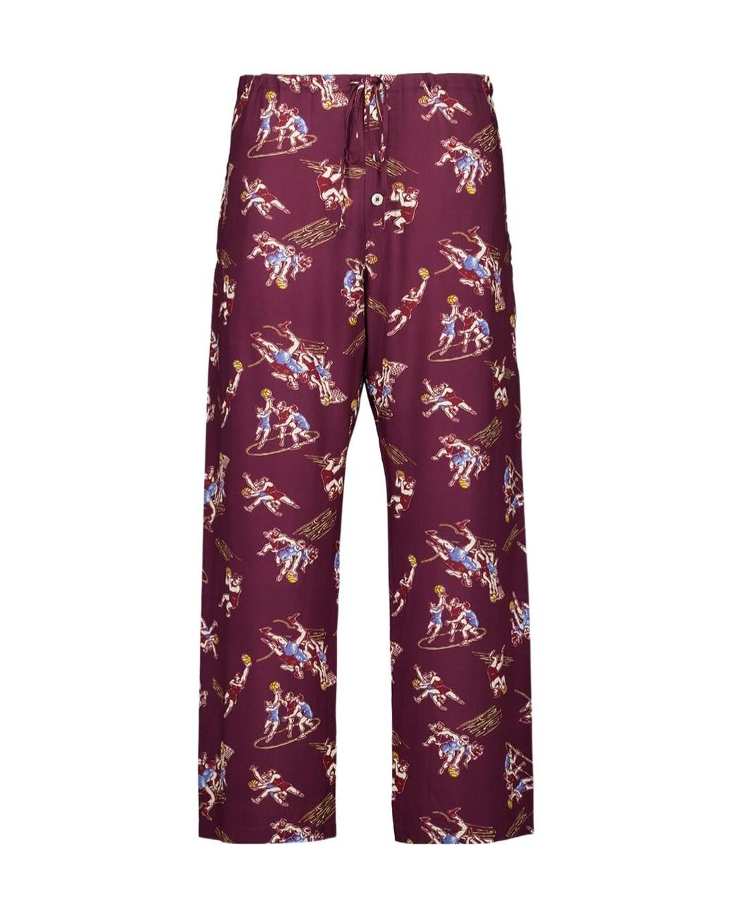 Bode Red Printed Pajama Pants for men