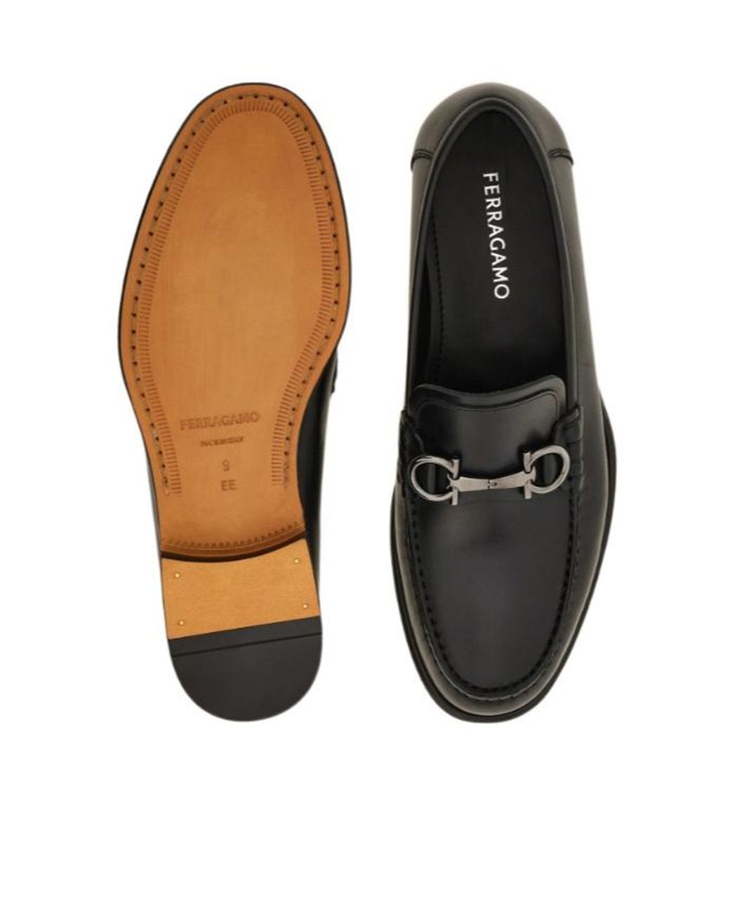 Ferragamo Black Ferragamo Gancini Buckle Slip-On Loafers for men