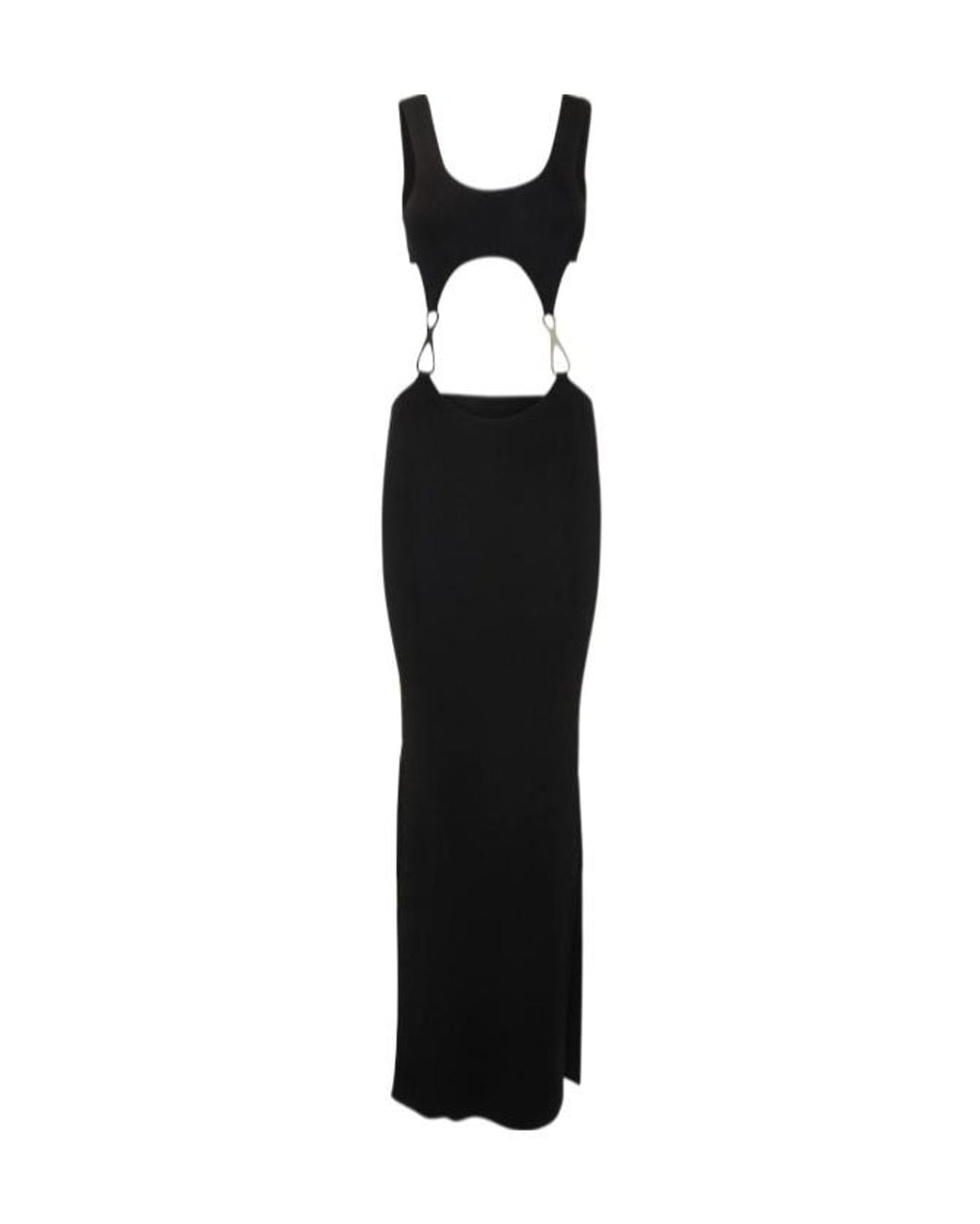 AYA MUSE Black Long Viscose Satin Dress