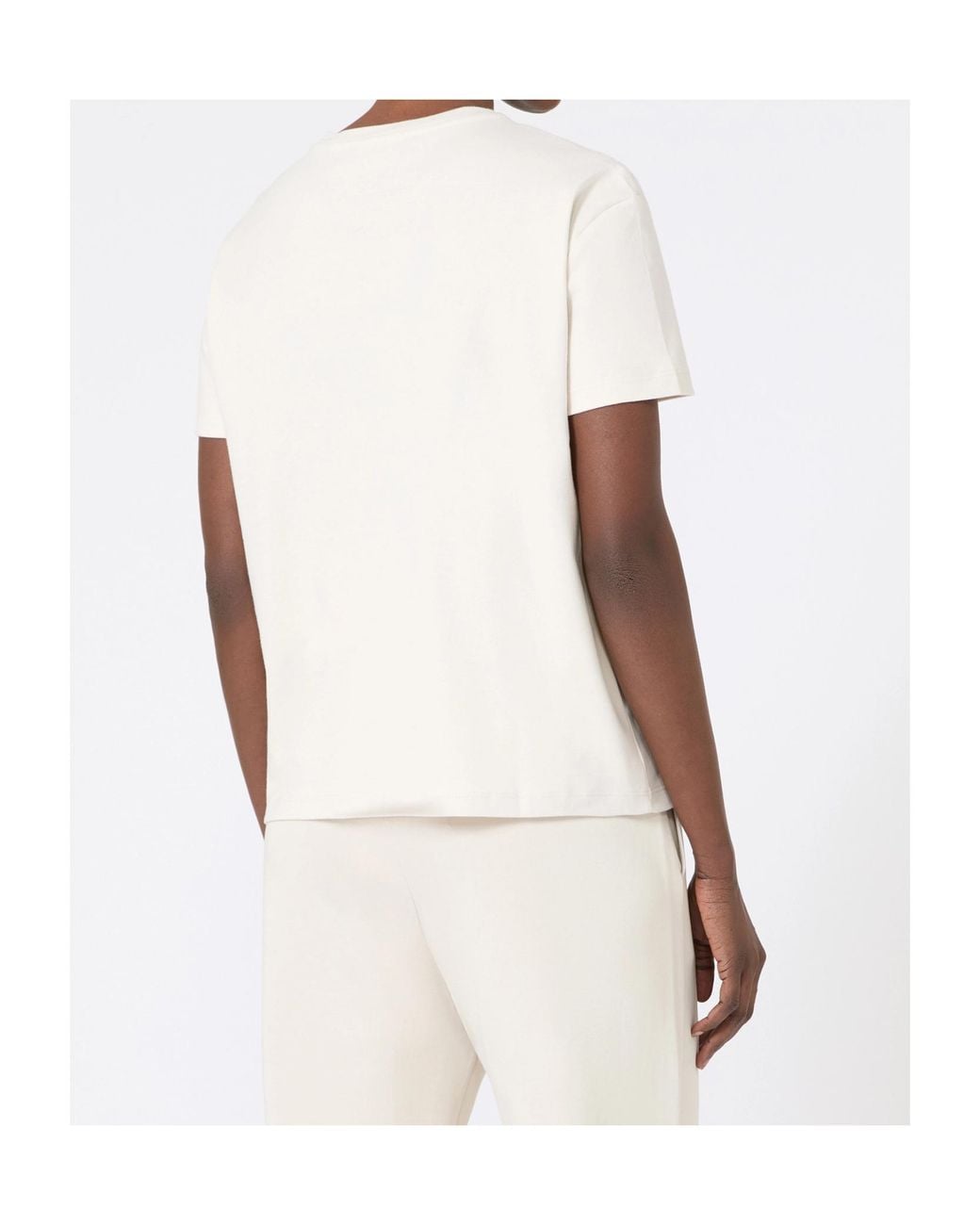 Max Mara White Bella Graphic-Embroidered Crewneck T-Shirt