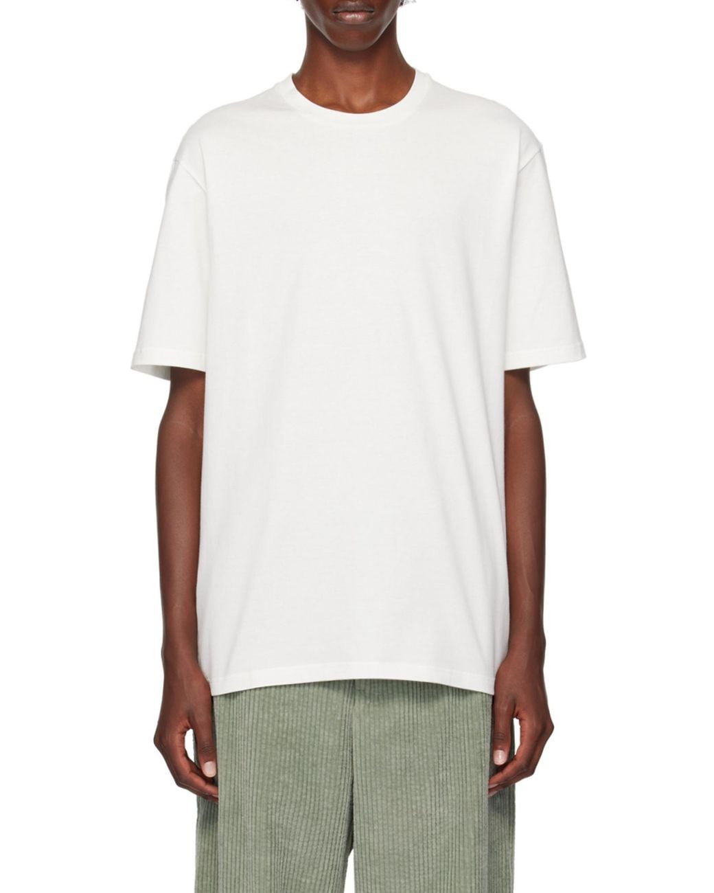 Jil Sander White Logo-Printed Crewneck T-Shirt for men
