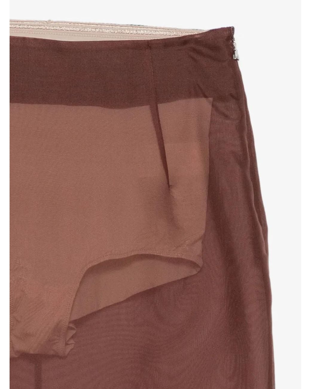Patrizia Pepe Brown Organza Midi Skirt