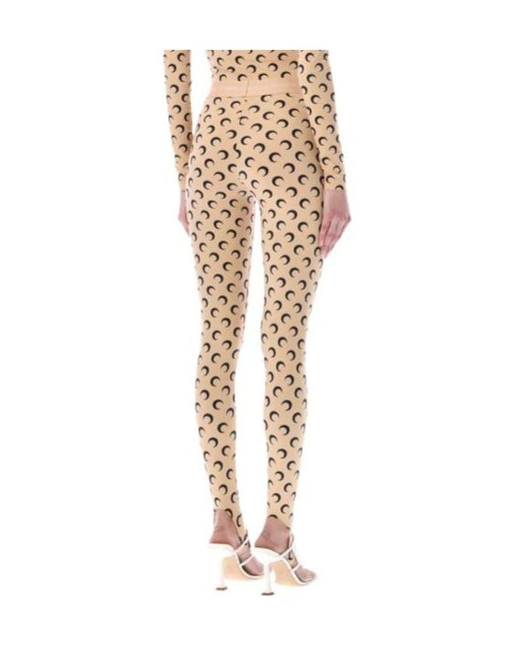 MARINE SERRE Natural Moon Printed Skinny-Cut Leggings