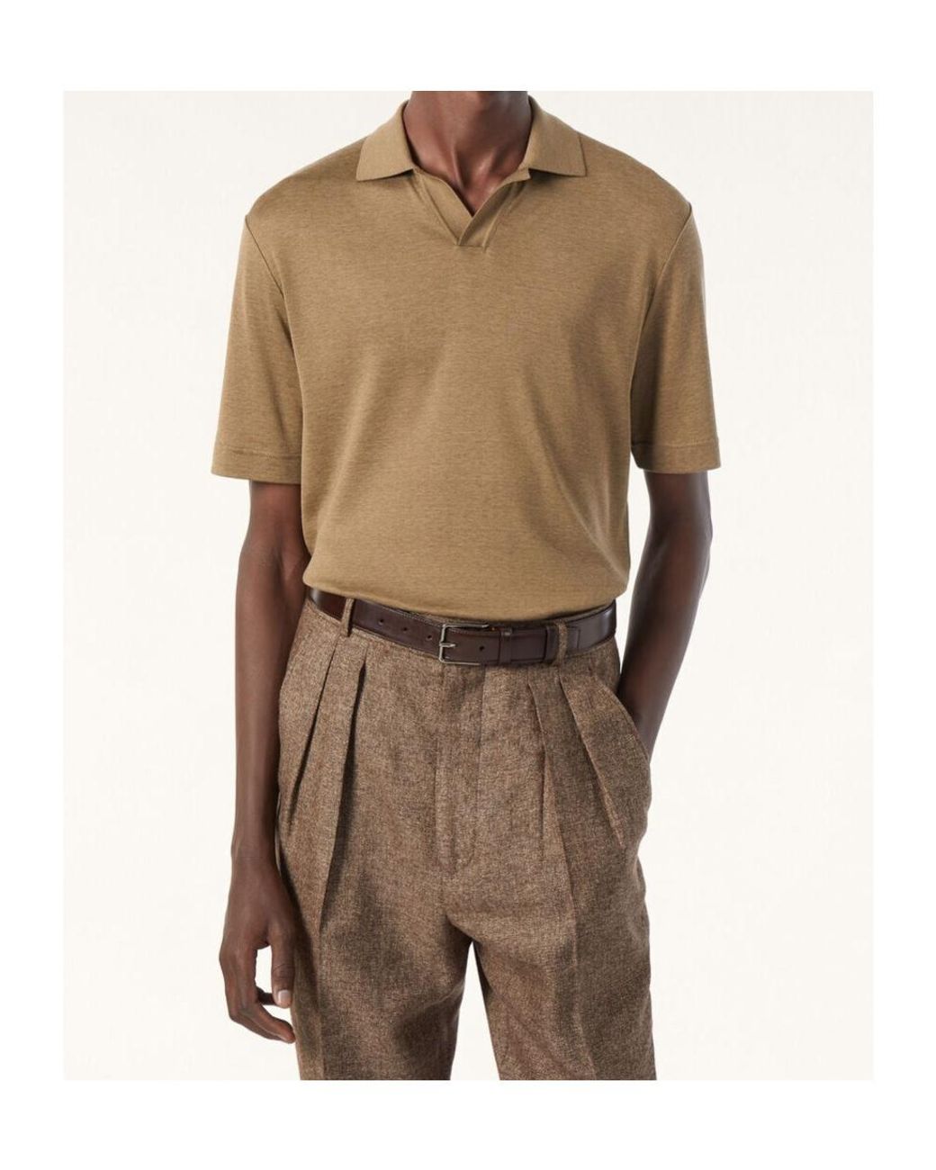 Loro Piana Brown Mazzorbo Polo Shirt for men