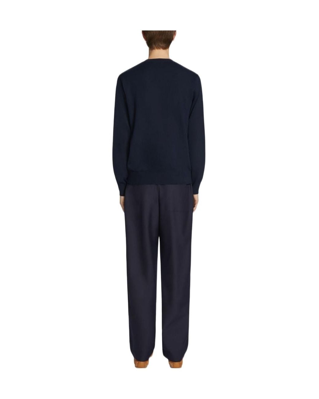 Dries Van Noten Blue Murton Crewneck Knitted Jumper for men