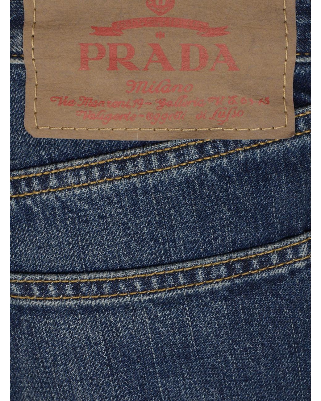Prada Blue Low-Rise Tapered-Leg Jeans