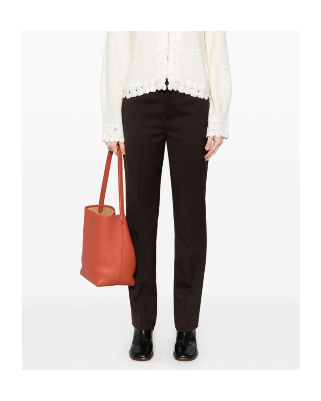 Twinset Gray Straight-Leg Trousers