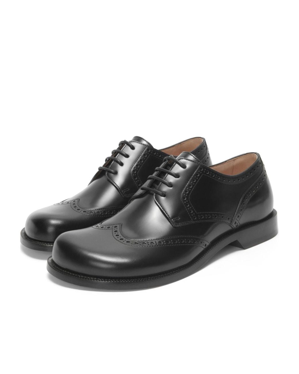Loewe Black Campo Brogue Derby Shoes for men