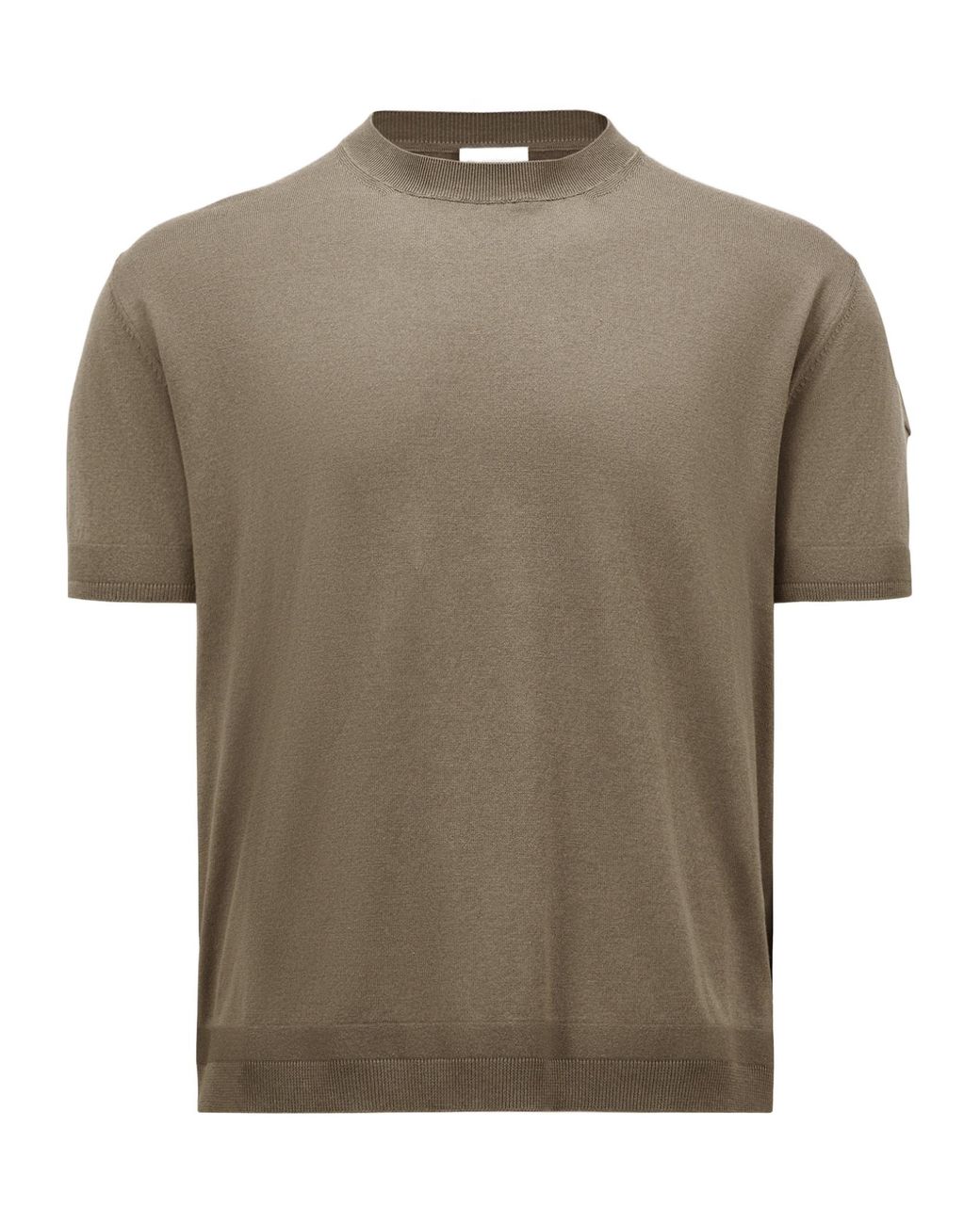Moncler Green Silk Cotton Knit T-Shirt for men