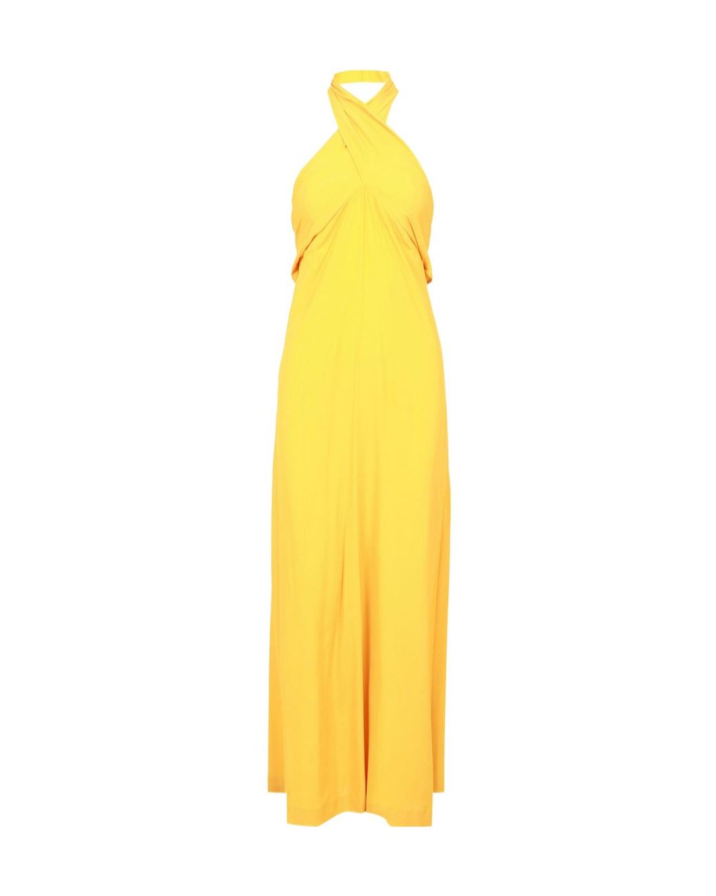 Semicouture Yellow Halter Neck Dress