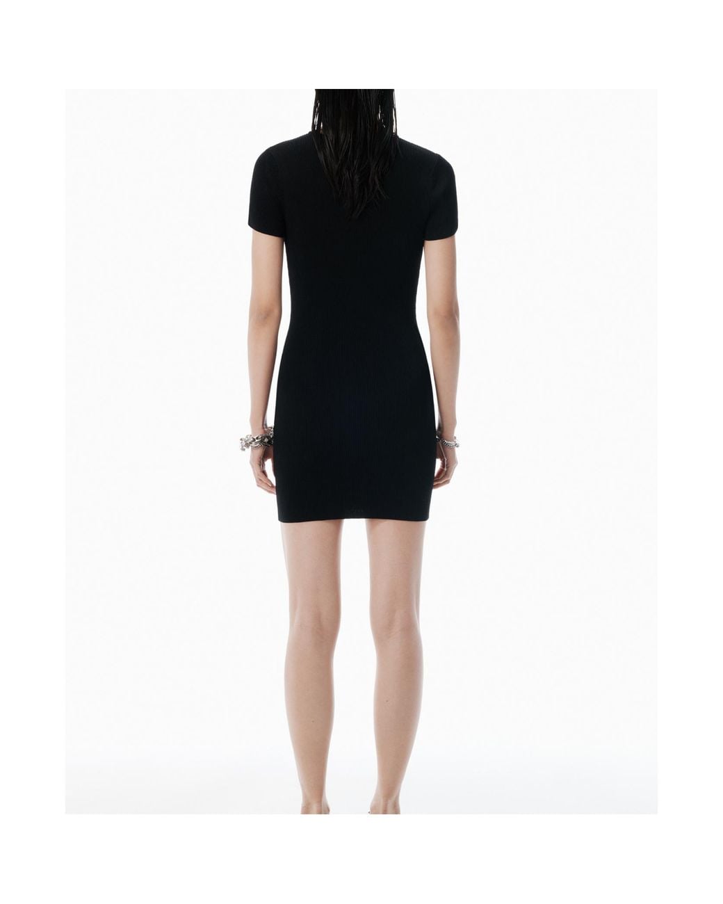 Alexander Wang Black Logo Nameplate Bodycon Minidress