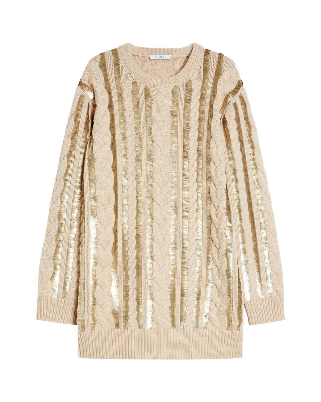 Max Mara Natural Short Wool And Cashmere Dress
