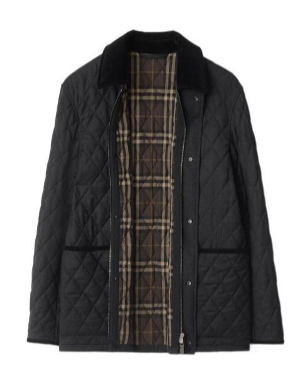 Burberry Black Long Sleeved Quilted Barn Jacket for men