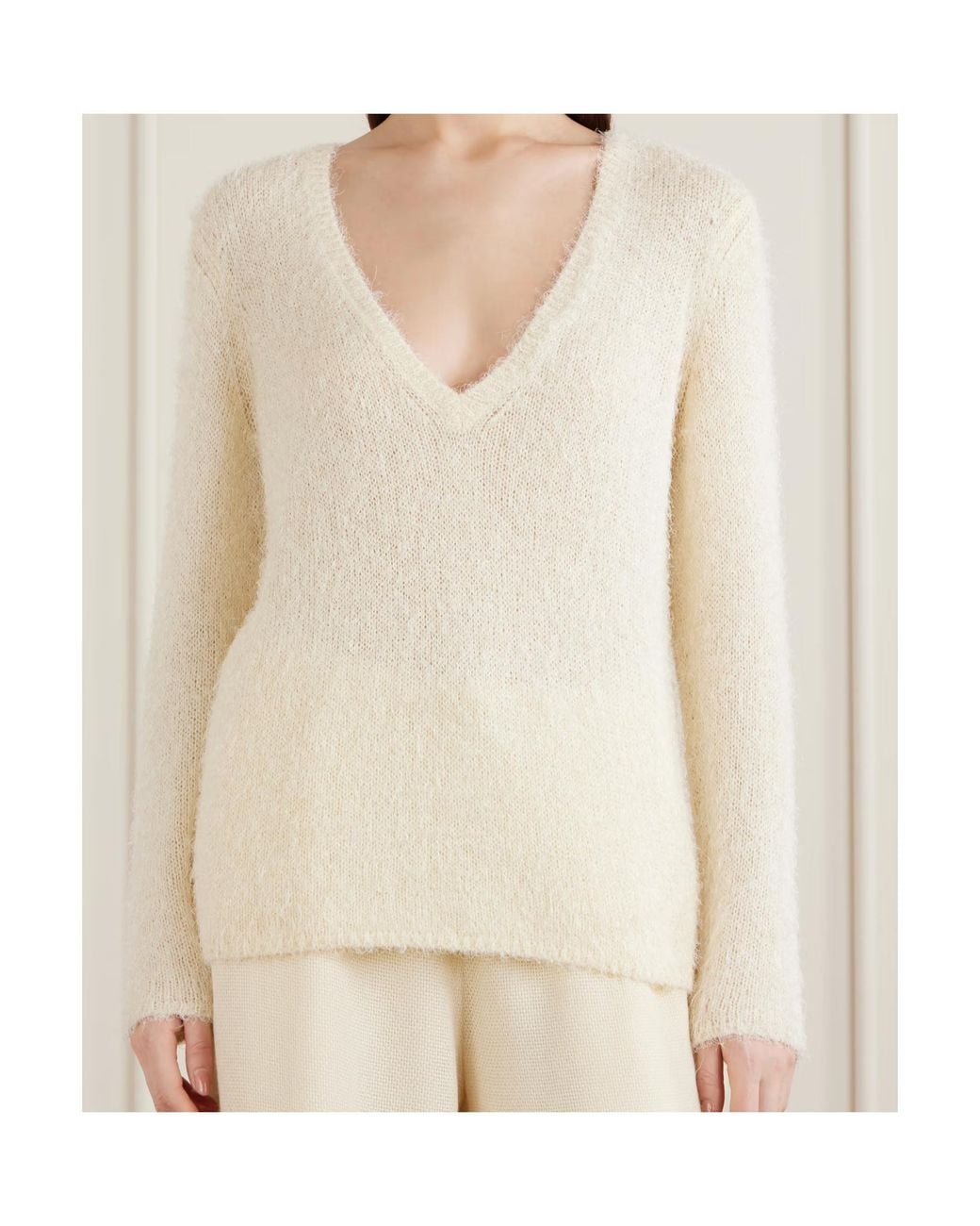 Gabriela Hearst White Neoma Silk And Cashmere-Blend Sweater