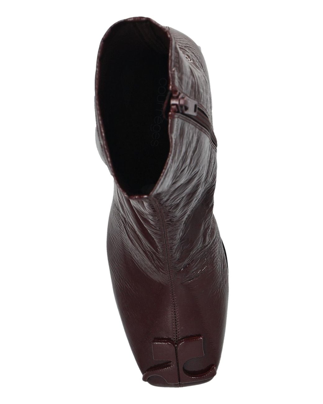 Courreges Brown Reedition Logo-Plaque Ankle Boots